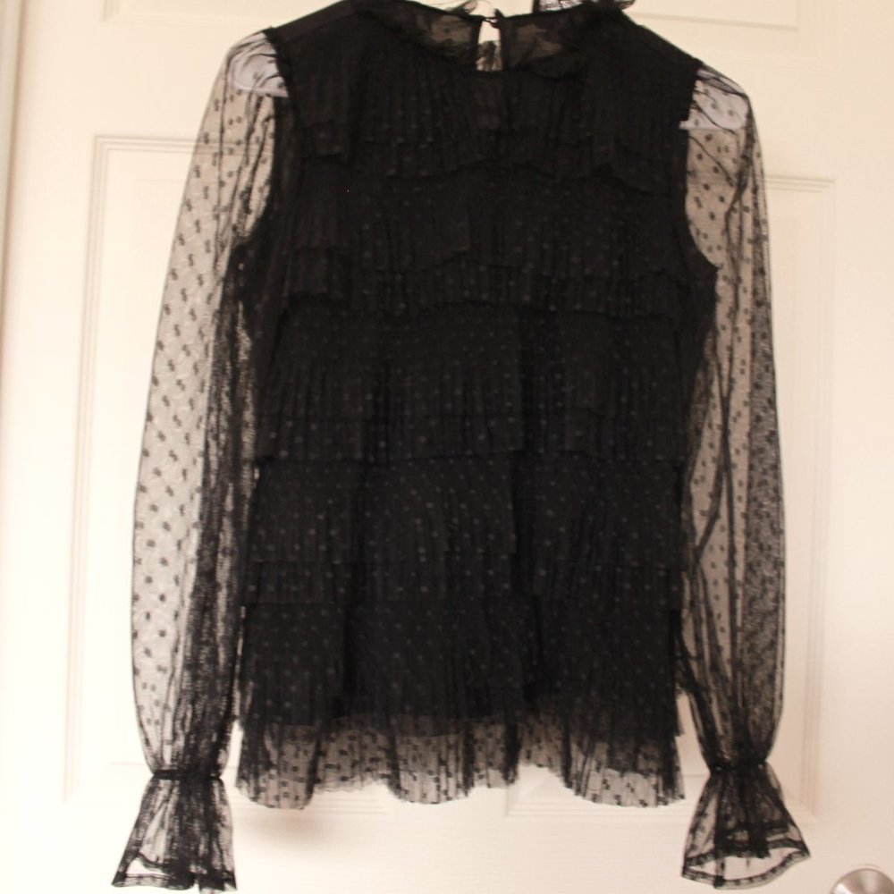 Long sleeve ruffle blouse